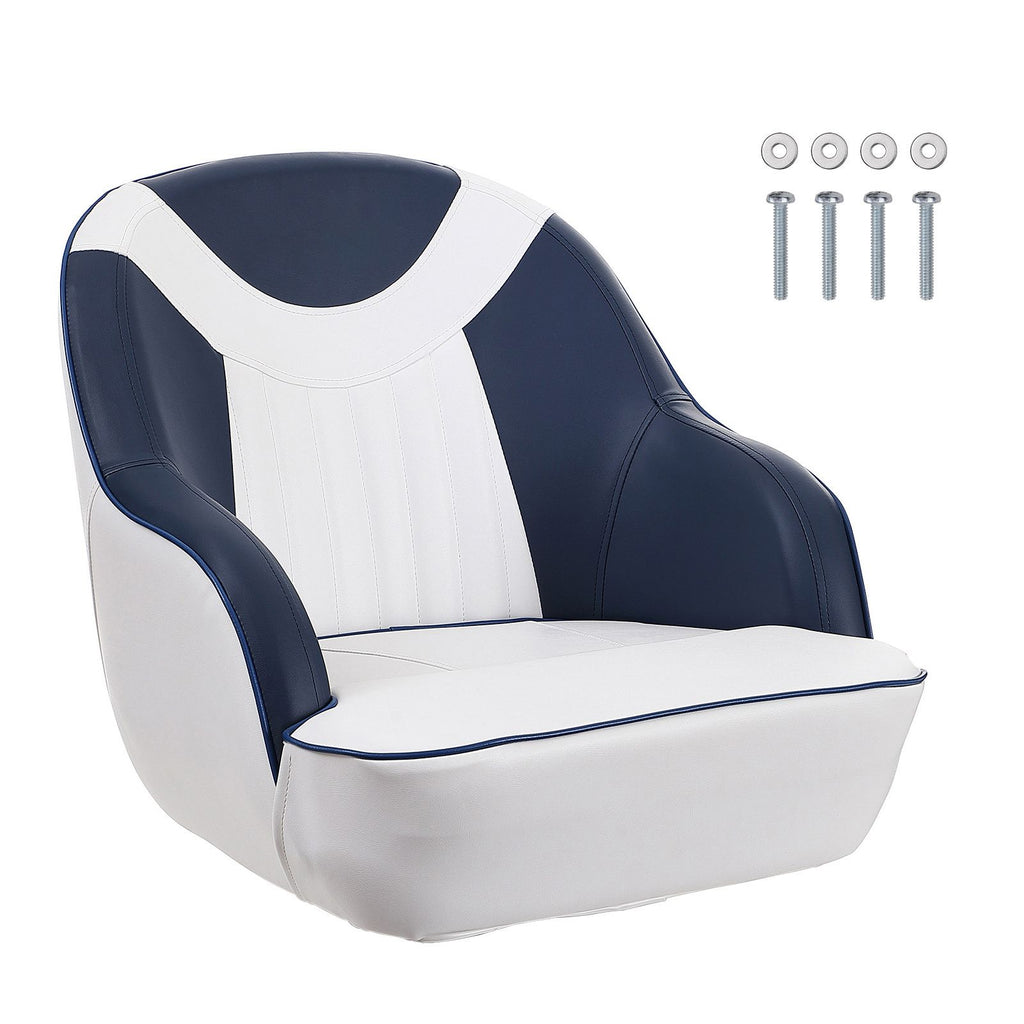 Captain Bucket Seat, Pontoon Boat Seat with Thickened Sponge Padding, Boat Captain Chair for Fishing Boat, Sightseeing Boat, Speedboat, Canoe, 1-Piece
