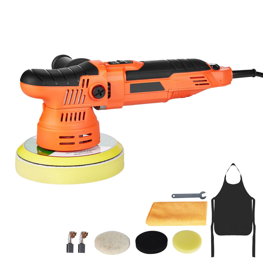 Car Buffer Polisher, 6-Inch Dual Action Polisher Buffer Waxer, 650W 6 Variable Speeds 2000-6800RPM Random Orbital Polisher Kit for Cars Detailing, Waxing, Polishing