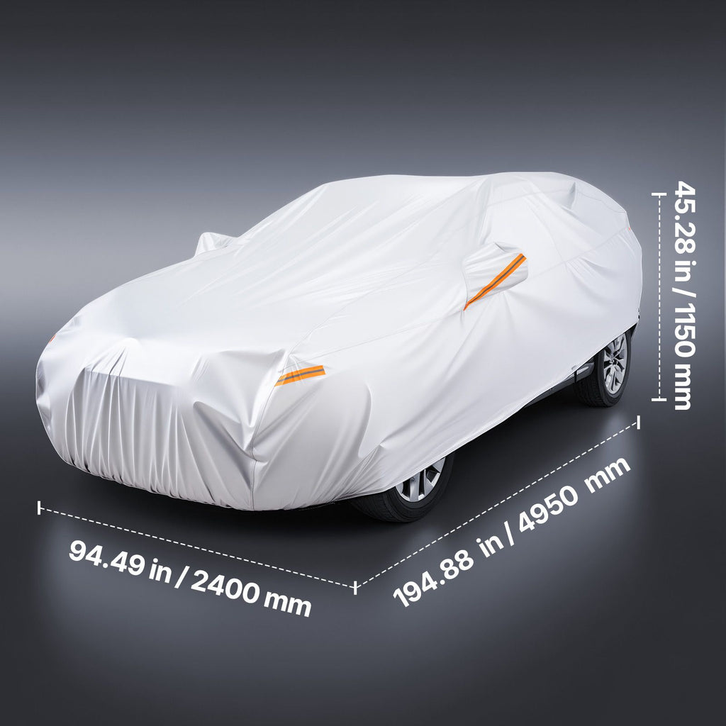 Car Cover, Car Cover Waterproof for Toyota Camry Mid Size Sedan, Custom-fit All Weather Sun Rain Wind Frost Dust Snow Protection Full Exterior Covers with Door Zipper and Cotton Lining, Silver