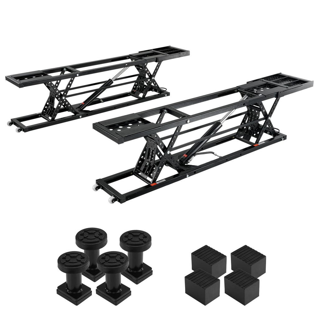 Car Lift, 7,000 LBS Capacity Portable Car Lift, with Extended-Length Plates, 26.8" Max. Height, Heavy-duty Carbon Steel Truck Lift with 120V Power Unit, Auto Car Jack Lifts for Home Garage Shop