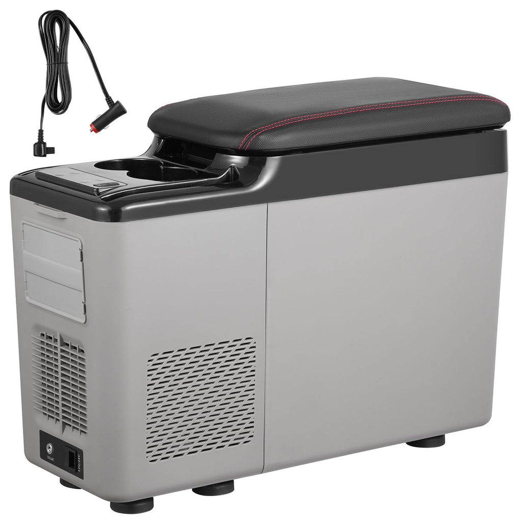 Car Refrigerator, 12 Volt Car Armrest Refrigerator Fridge, 15 L Single Zone Portable Freezer, -4-68 F Adjustable Range, 12/24V DC and 100-240V AC Compressor Cooler for Outdoor, Camping