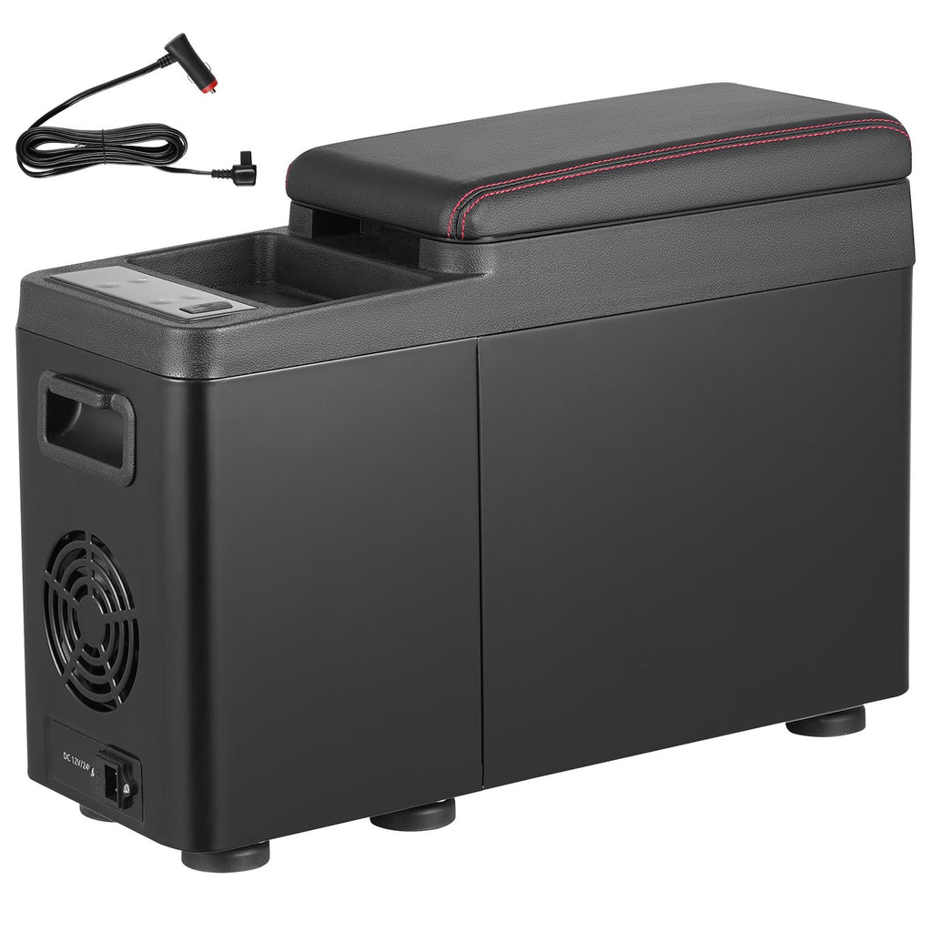 Car Refrigerator, 12 Volt Car Armrest Refrigerator Fridge, 8 L Single Zone Portable Freezer, -4-68 F Adjustable Range, 12/24V DC and 100-240V AC Compressor Cooler for Outdoor, Camping