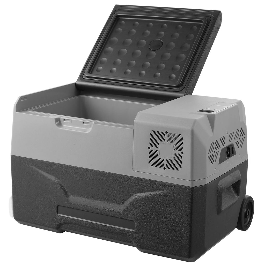 Car Refrigerator, 12 Volt Car Refrigerator Fridge, 30 L Single Zone Portable Freezer with Wheels and Handle, -4-68 F, 12/24V DC and 100-240V AC Compressor Cooler for Outdoor, Camping