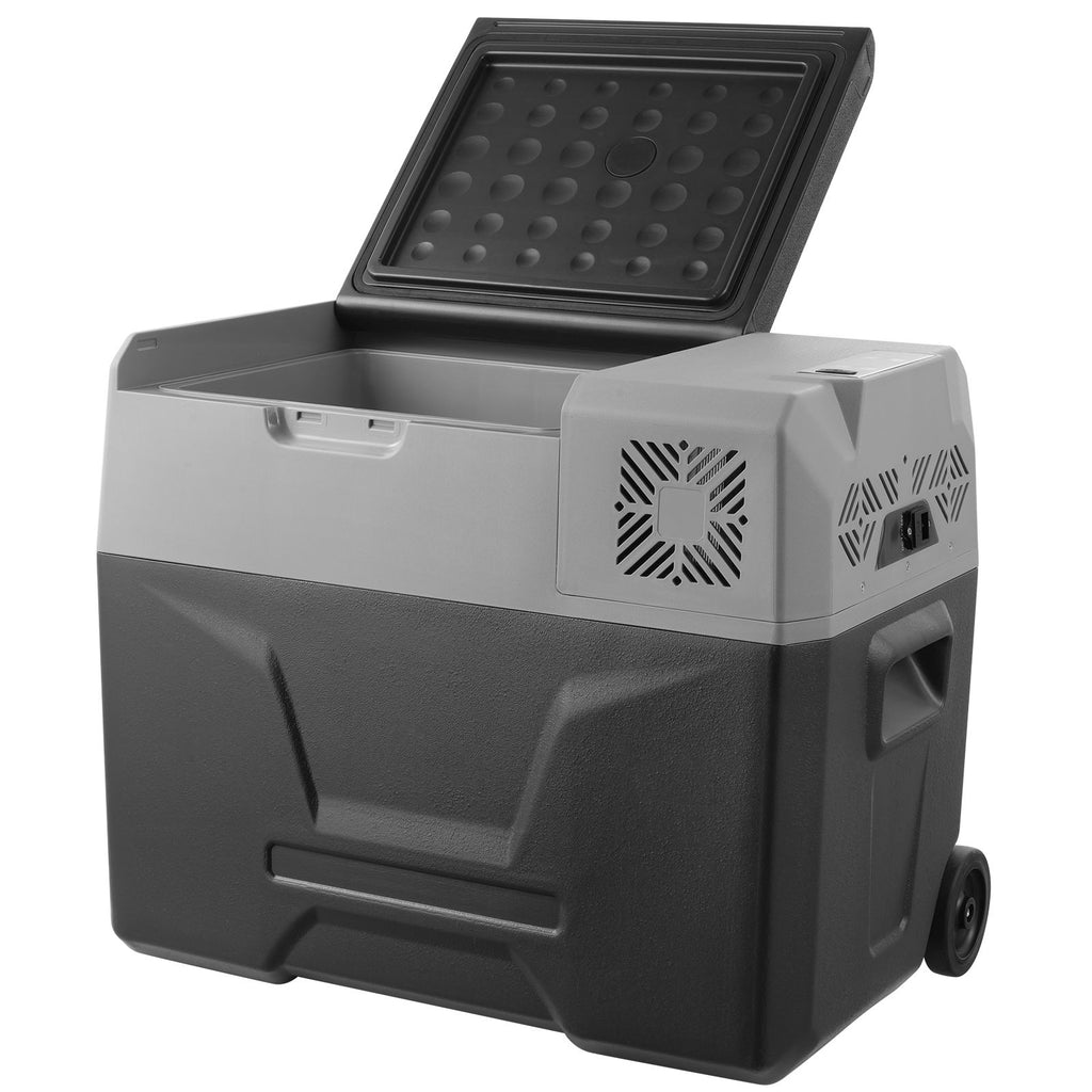 Car Refrigerator, 12 Volt Car Refrigerator Fridge, 40 L Single Zone Portable Freezer with Wheels and Handle, -4-68 F, 12/24V DC and 100-240V AC Compressor Cooler for Outdoor, Camping
