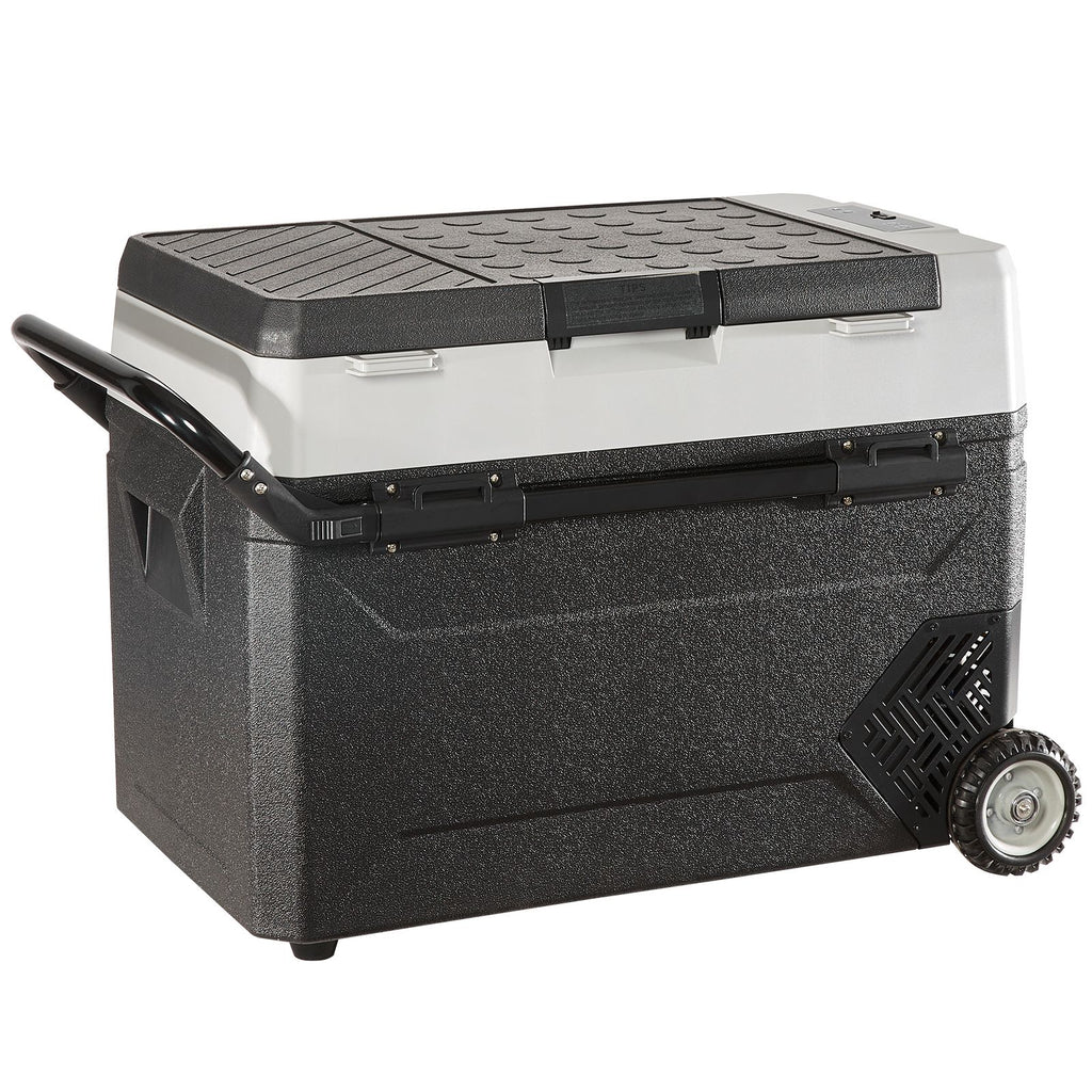 Car Refrigerator, 12 Volt Car Refrigerator Fridge, 56 QT/53 L Dual Zone Portable Freezer, -4-50 Fahrenheit Adjustable Range, 12/24V DC and 100-240V AC Compressor Cooler for Outdoor, Camping, RV
