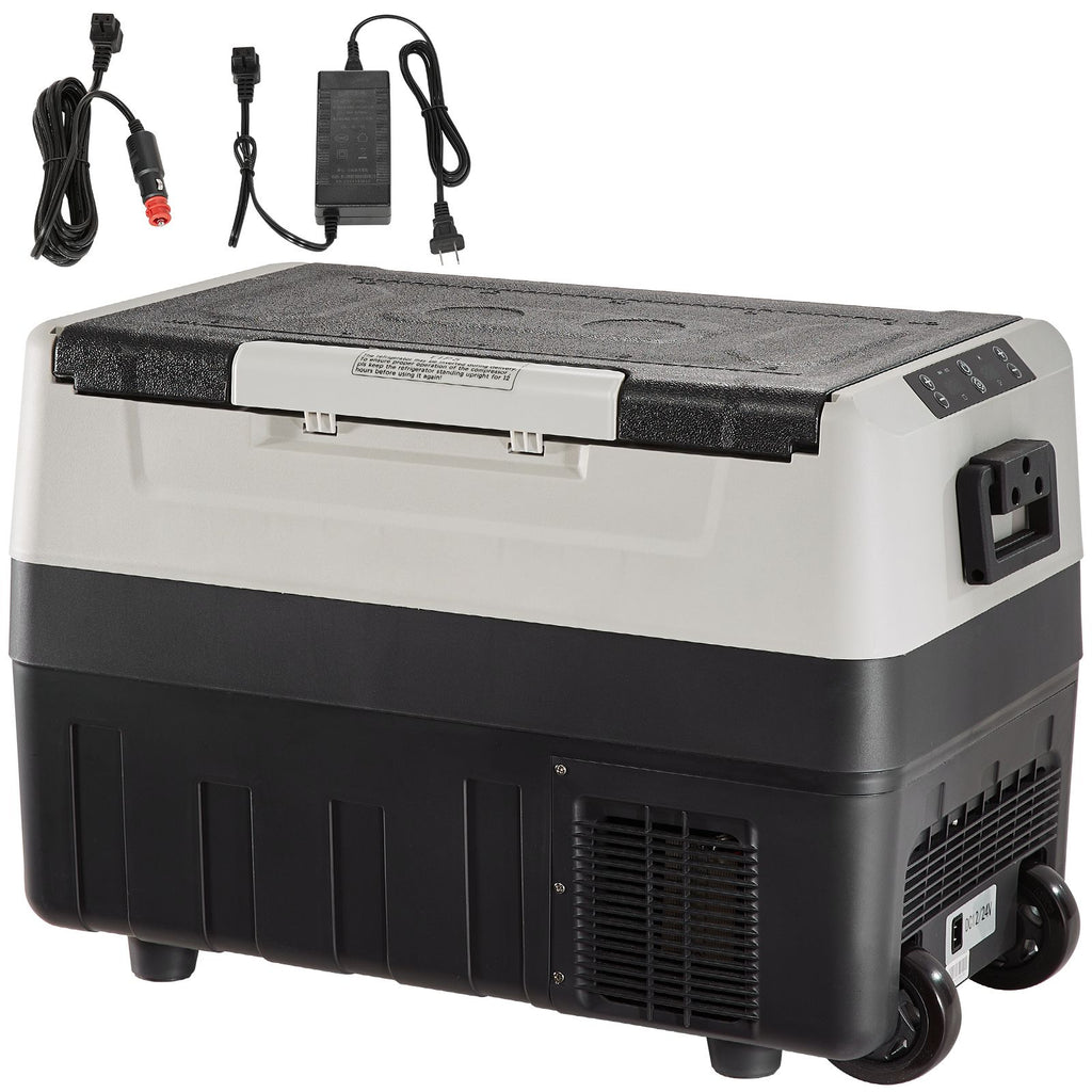Car Refrigerator, 12 Volt Car Refrigerator Fridge, 58 QT/55 L Dual Zone Portable Freezer, -4-50 Fahrenheit Adjustable Range, 12/24V DC and 100-240V AC Compressor Cooler for Outdoor, Camping, RV