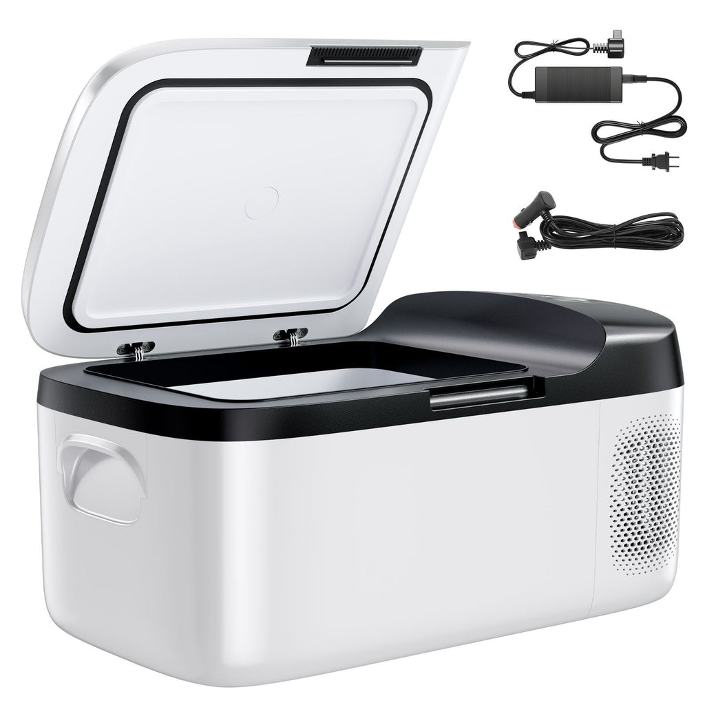 Car Refrigerator, DC 12/24V AC100-240V Compressor Electric Cooler, -4°F to 68°F Car Fridge with APP Control, 16 QT Cars Freezer for RVs, Campsites, Boats, Camping, Fishing, 60W Portable Freezer