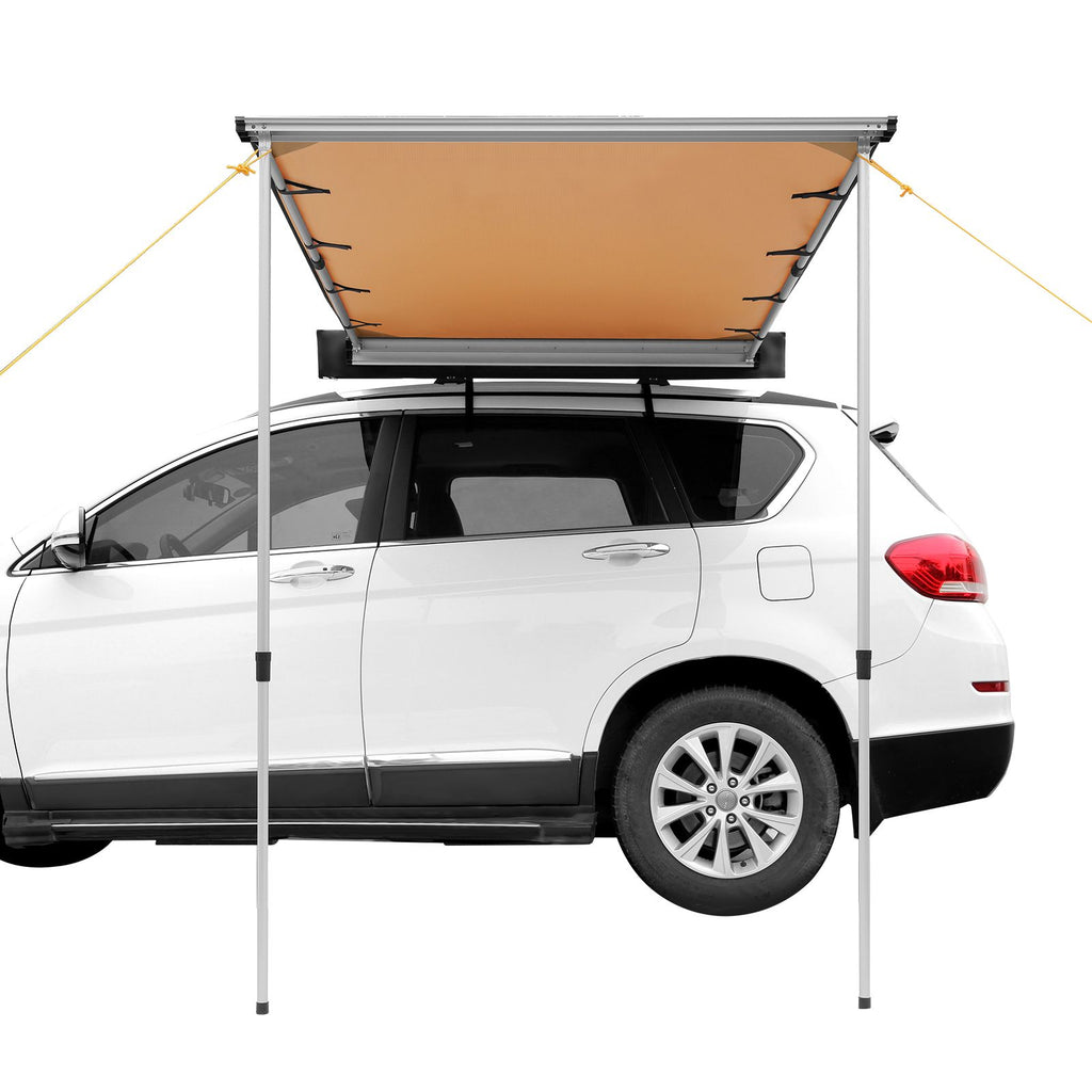 Car Side Awning, Large 4.6'x6.6' Shade Coverage Vehicle Awning, PU3000mm UV50+ Retractable Car Awning with Waterproof Storage Bag, Suitable for Truck, SUV, Van, Campers