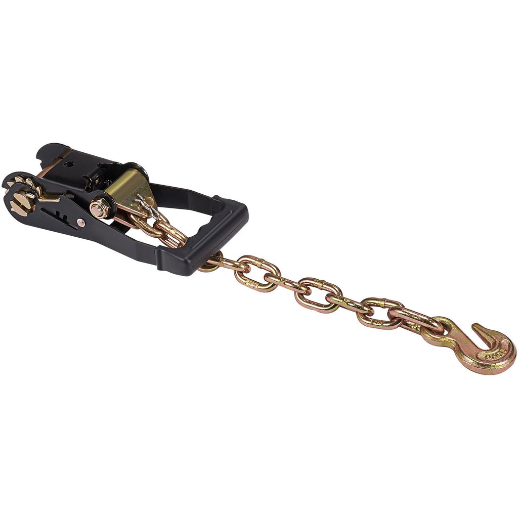Car Tie Down with Chain Anchors, Lasso Style 2"×120" Tire Straps, 5865 LBS Working Load, 11023 LBS Breaking Strength, with Heavy Duty Ratchets for Passenger Car, ATV, SUV, UTV, Truck, 4-Pack