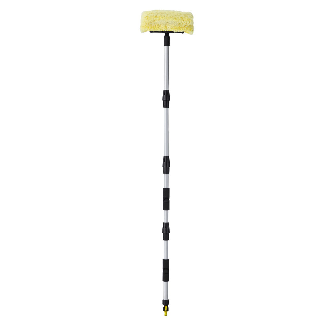 Car Wash Brush, 66.7-Inch Extendable Car Washing Brush with Long Handle, 12" Scratch-Free Soft PVC Bristle Head, Flow-Thru Car Cleaning Mop Kit with Water Hose Attachment for Car RV Boat image 2