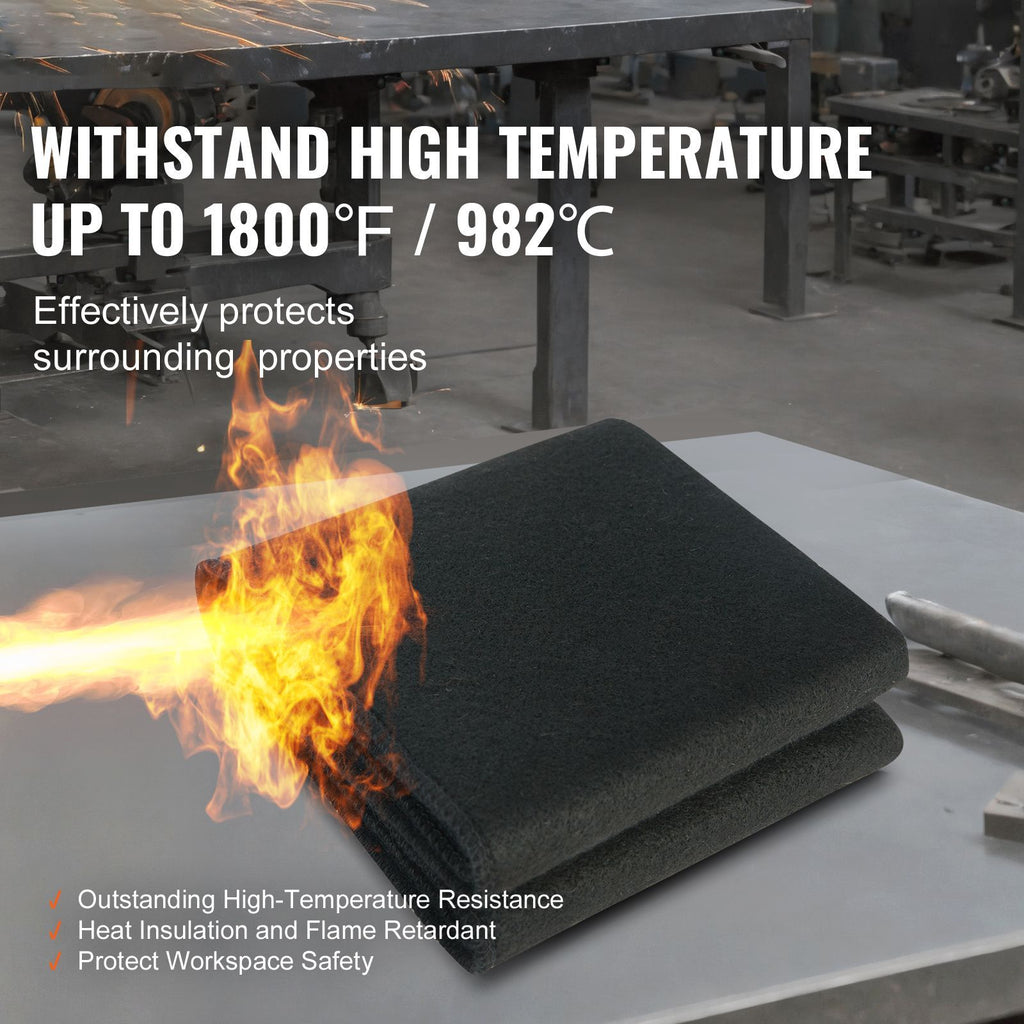 Carbon Felt Welding Blanket, 27" x 12" Flame Retardant Welding Blankets, Up To 1800 F Heat Resistant Blanket Set, Cuttable Carbon Fiber Fire Retardant Insulation Welding Mat Pad, 1 Pack