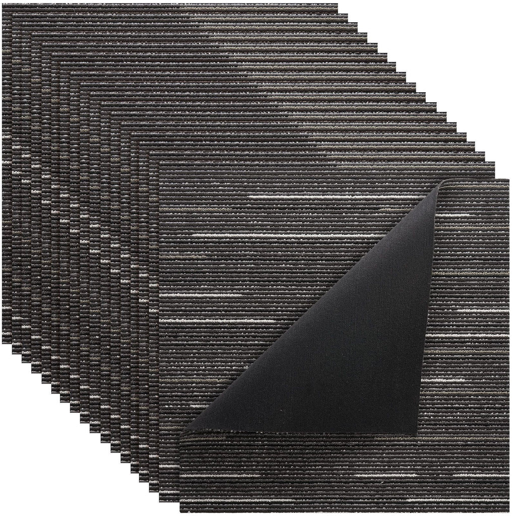 Carpet Tiles Reusable 24x24 inch, 24 PCS Modular Carpet Square Rug, Commercial Floor Soft Padded for Seamless Cover 96sq.ft, Easy DIY Replacement for Living Room Bedroom Office Indoor,Gray