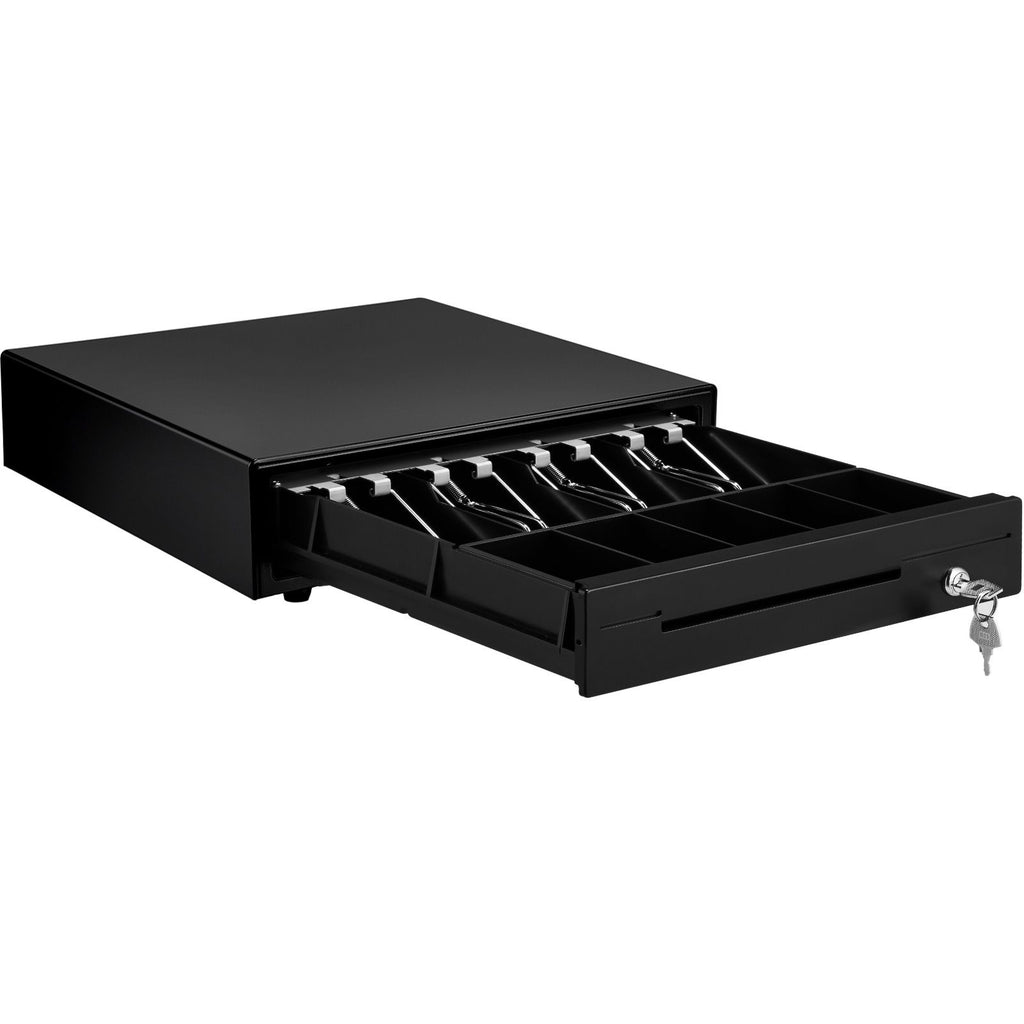 Cash Register Drawer, 13\" 12 V, for POS System with 4 Bill 5 Coin Cash Tray, Removable Coin Compartment & 2 Keys Included, RJ11/RJ12 Cable for Supermarket, Bar, Coffee Shop, Restaurant