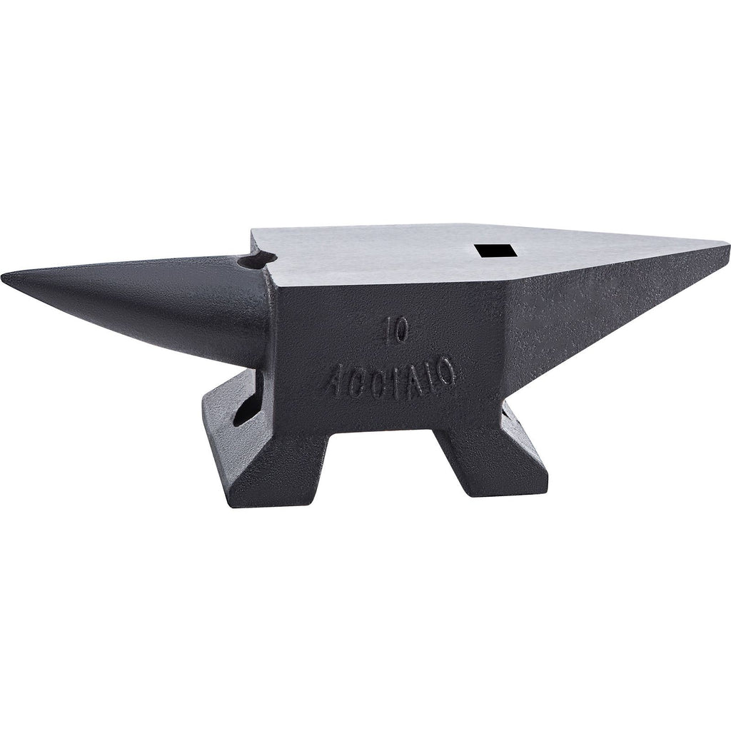 Cast Iron Anvil, 22 Lbs/10kg Single Horn Anvil, with Large Countertop and Stable Base, High Hardness Rugged Round Horn Anvil Blacksmith, for Shaping, Bending