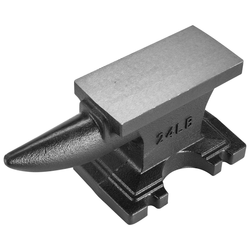 Cast Iron Anvil, 25 Lbs(11kg) Single Horn Anvil with 6.8 x 3.5 inch Countertop and Stable Base, High Hardness Rugged Round Horn Anvil Blacksmith, for Bending, Shaping