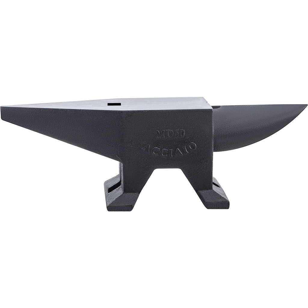 Cast Steel Anvil, 132 Lbs(60kg) Single Horn Anvil with Large Countertop and Stable Base, High Hardness Rugged Round Horn Anvil Blacksmith, for Bending, Shaping