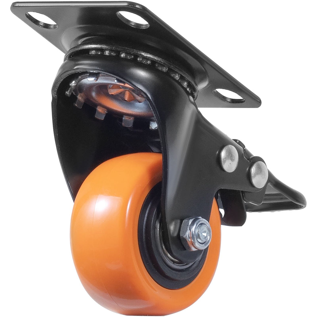 Caster Wheels, 2-inch Swivel Plate Casters, Set of 4, with Security Dual Locking No Noise PVC Wheels, Heavy Duty 150 lbs Load Capacity Per Caster, Non-Marking Wheels for Cart Furniture Workbench image 2