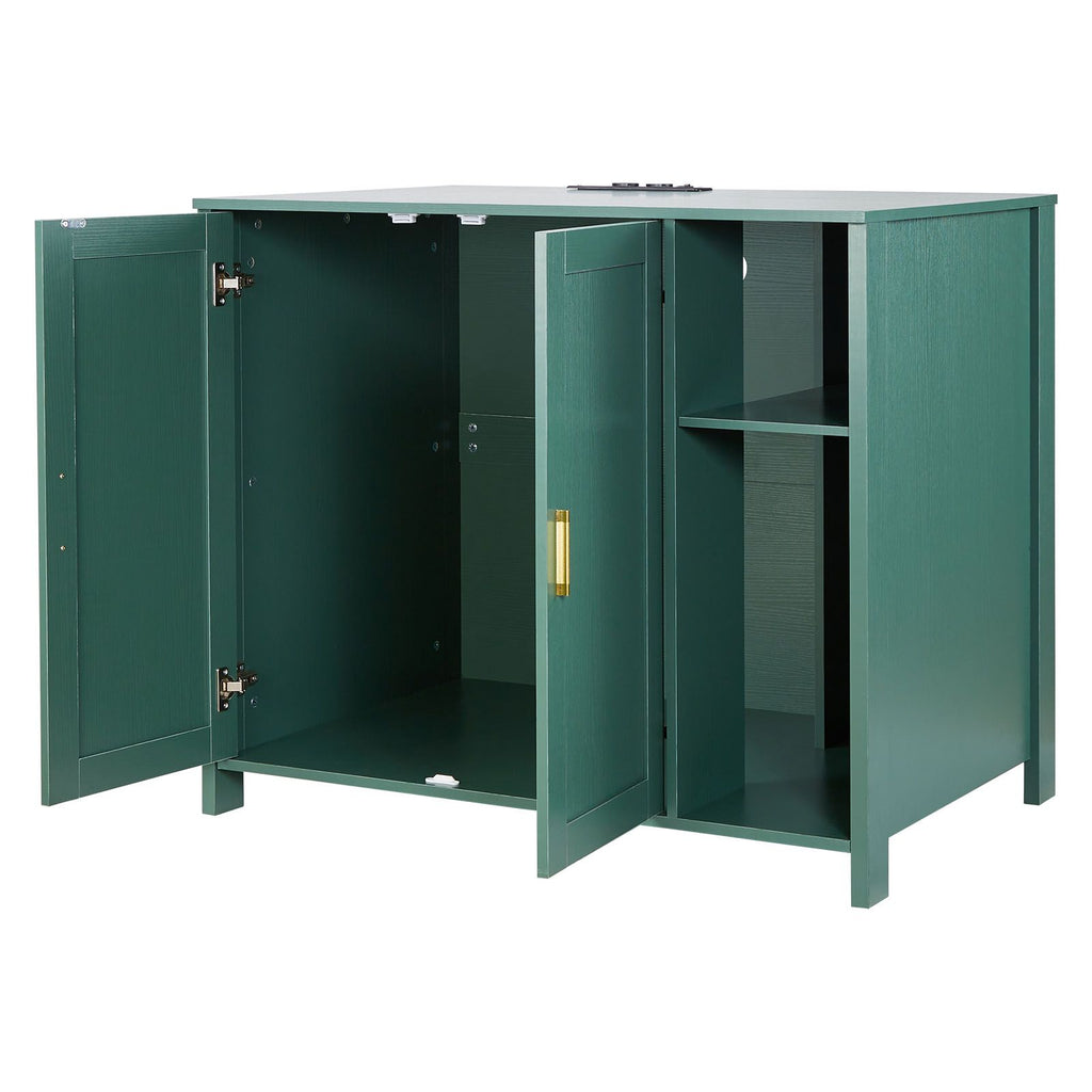 Cat Enclosure, 41.3 in Self Cleaning Litter Box Cabinet, with Drawer & Detachable Divider, Automatic Litterbox Enclosure with Built-in Power Outlet, Fits Most Smart Litterboxes