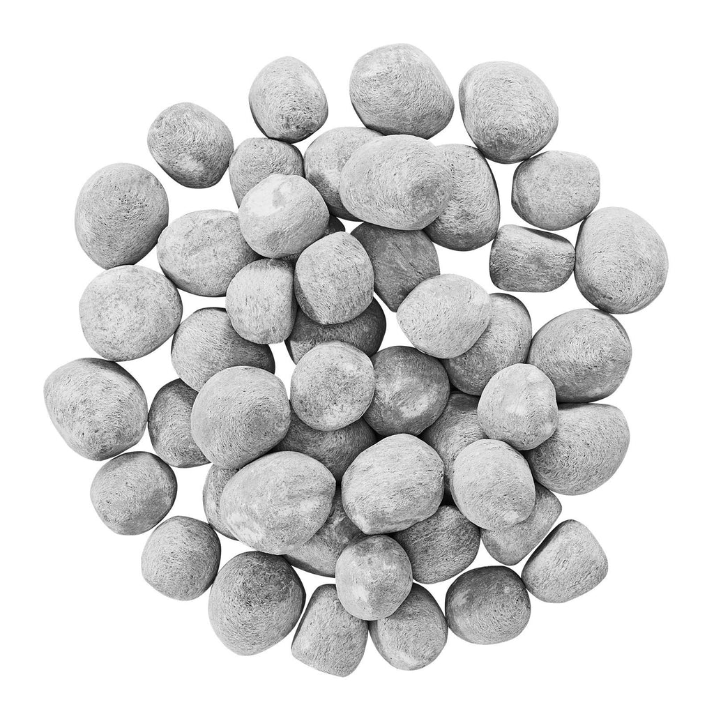 Ceramic Fire Pebble Stones, 2-3 inch 30 Pcs Lava Rocks, Reusable Fire Pit Stones Indoor and Outdoor Use, Decorative Firepit Stone for Propane/Gas Fireplace, Stove, Courtyard, Camping