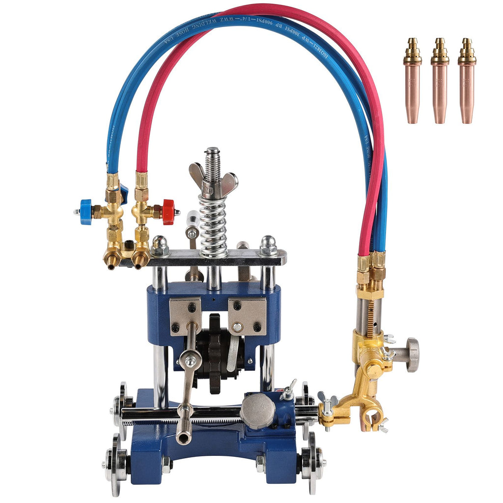 CG2-11Y Manual Pipe Cutting Machine, 0.2"-2" Thick Pipe Beveling Machine with 82-in Chain, 0°-45° Adjusted Angle Gas Cutting Machine with 3 Tips, Portable Torch Beveling Gas Cutter