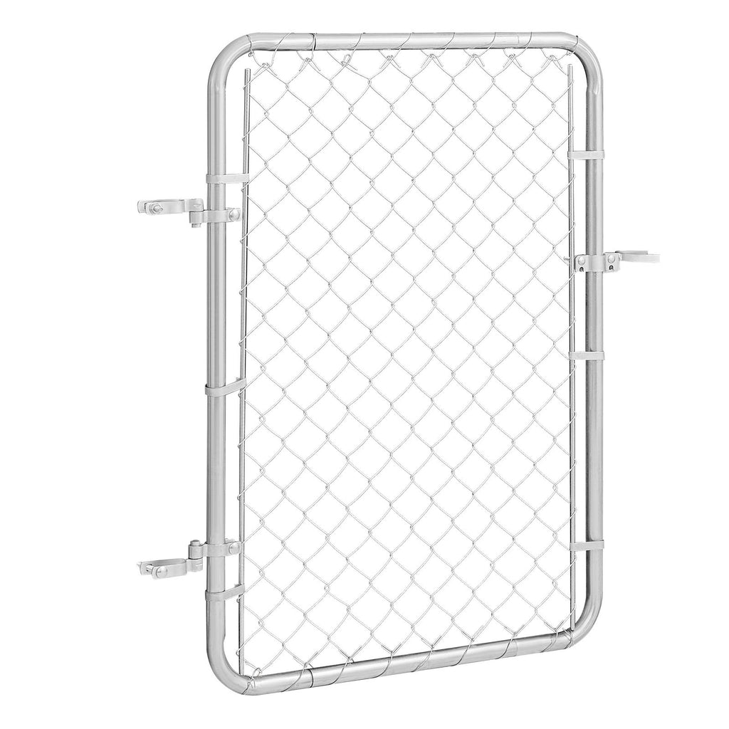 Chain Link Fence Gate, 32 x 46 in, Adjustable Chain Link Fence Panel, Fit 2-6 ft (W) x 4 ft (H) Garden Fence Gate Opening, Rust-Resistant Galvanized Fencing Gate for Farm Posts Not Included