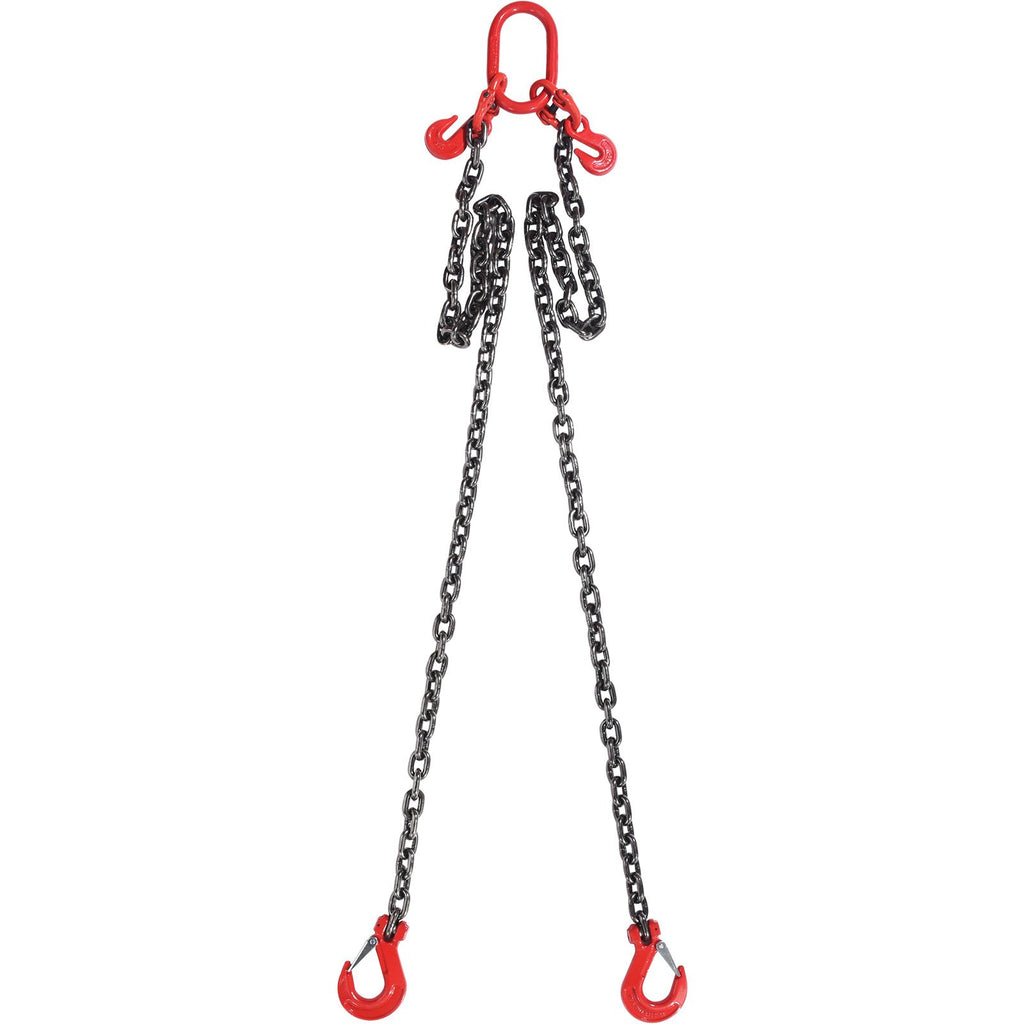 Chain Sling, 3/8 inch x 6 ft Lifting Chains with Hooks, G80 Engine Chain Hoist Lifts, 11000 lbs/5 Ton Lifting Sling Chains for Engine Hoist, Engine Lift Chain with 2 Leg Grab Hooks and Adjusters