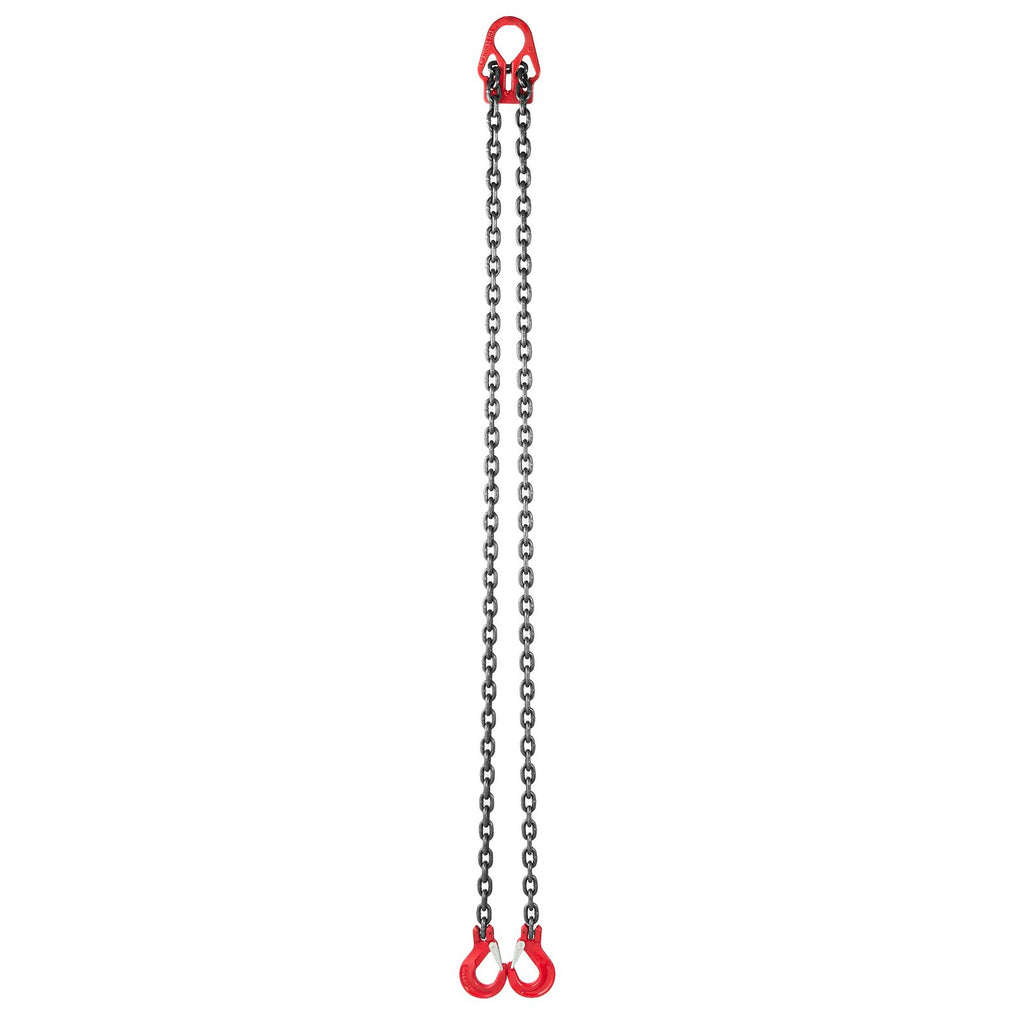 Chain Sling, 5/16 in x 10 ft Lifting Chains with 2 Leg Grab Hooks, Heavy Duty G80 Alloy Steel Lifting Sling, 7000LBS Capacity, Adjustable Engine Chain Hoist Lifts for Cargo Security Towing