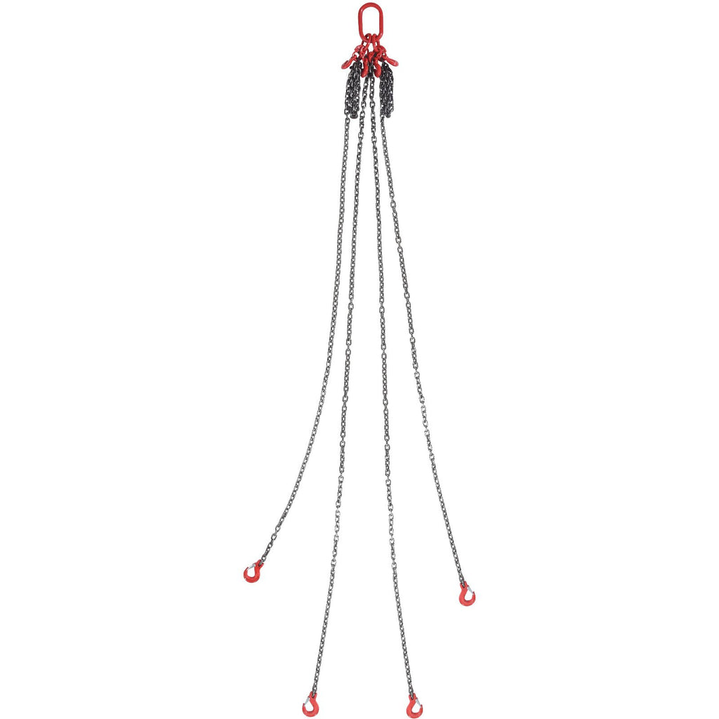 Chain Sling, 5/16 inch x 10 ft Lifting Chains with Hooks, G80 Engine Chain Hoist Lifts, 11000 lbs/5 Ton Lifting Sling Chains for Engine Hoist, Engine Lift Chain with 4 Leg Grab Hooks & Adjusters
