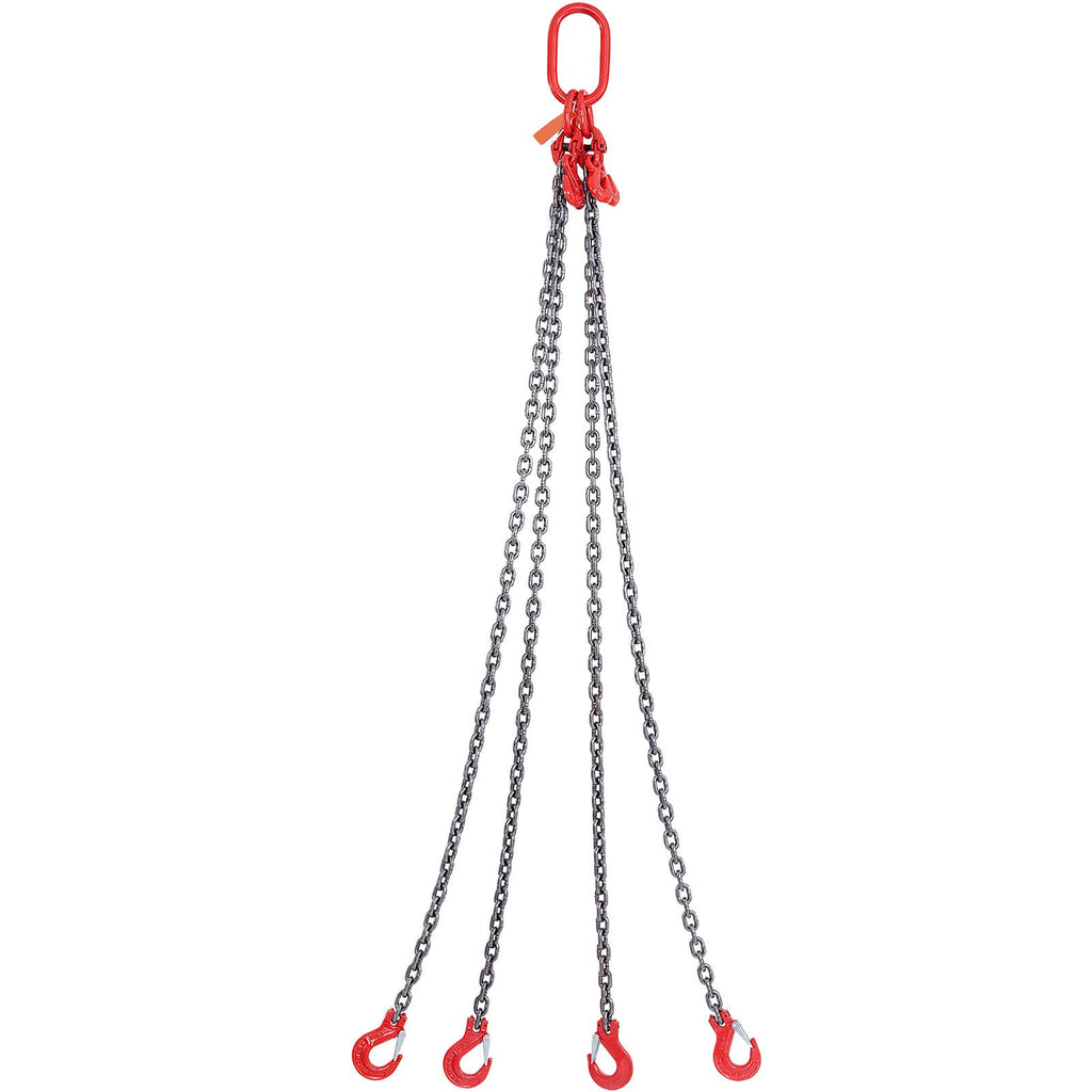 Chain Sling, 5/16 inch x 5 ft Lifting Chains with Hooks, G80 Engine Chain Hoist Lifts, 11000 lbs/5 Ton Lifting Sling Chains for Engine Hoist, Engine Lift Chain with 4 Leg Grab Hooks & Adjusters