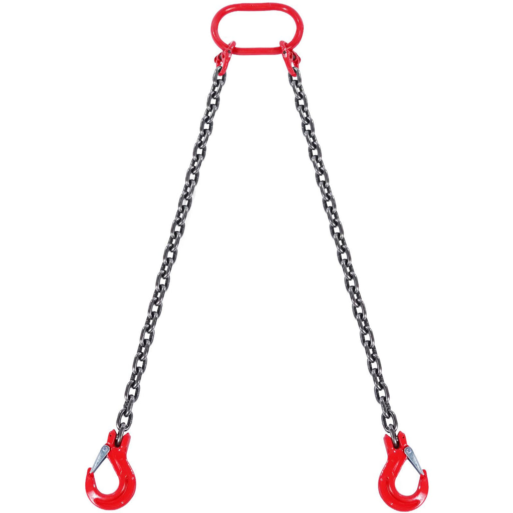 Chain Sling, 5/16 inch x 5 ft Lifting Chains with Hooks, G80 Engine Chain Hoist Lifts, 6600 lbs/3 Ton Capacity Lifting Sling Chains for Engine Hoist, Engine Lift Chain with 2 Leg Grab Hooks