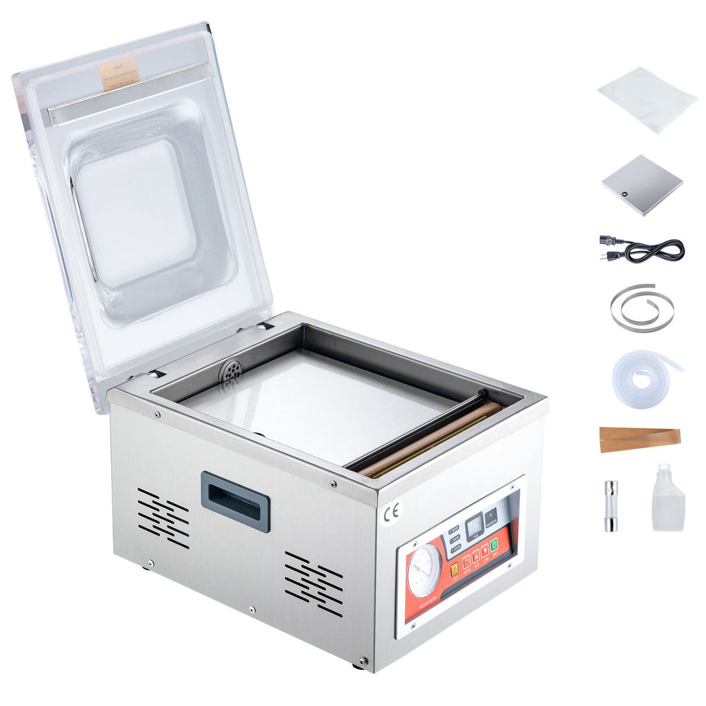 Chamber Vacuum Sealer, DZ-260A 6.5 m³/h Pump Rate, Excellent Sealing Effect with Automatic Control, 110V Kitchen Packaging Machine for Fresh Meats, Fruit Saver, Home, Commercial Using