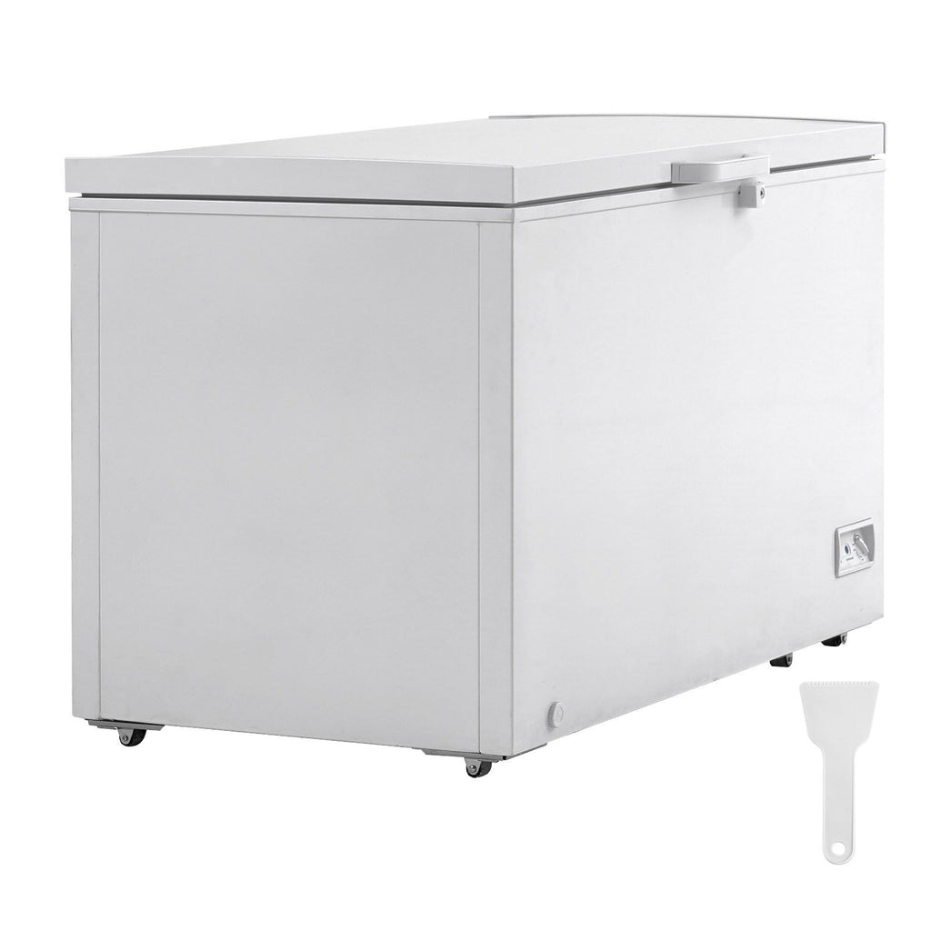 Chest Freezer, 12.8 Cu.ft / 345 L Large Deep Freezer & 4 Removable Baskets, Freestanding Top Open Door Commercial Chest Freezers with Locking Lid, 7-Level Adjustable Temp, LED Lighting, 6 Wheels