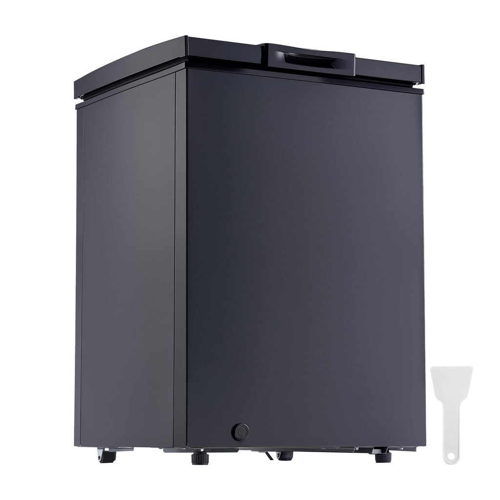 Chest Freezer, 3.3 Cu.ft Compact Deep Freezer, Free Standing Top Open Door Chest Freezers with 2 Removable Baskets & Adjustable Thermostat - Energy Saving, Low Noise & Garage Ready, Black