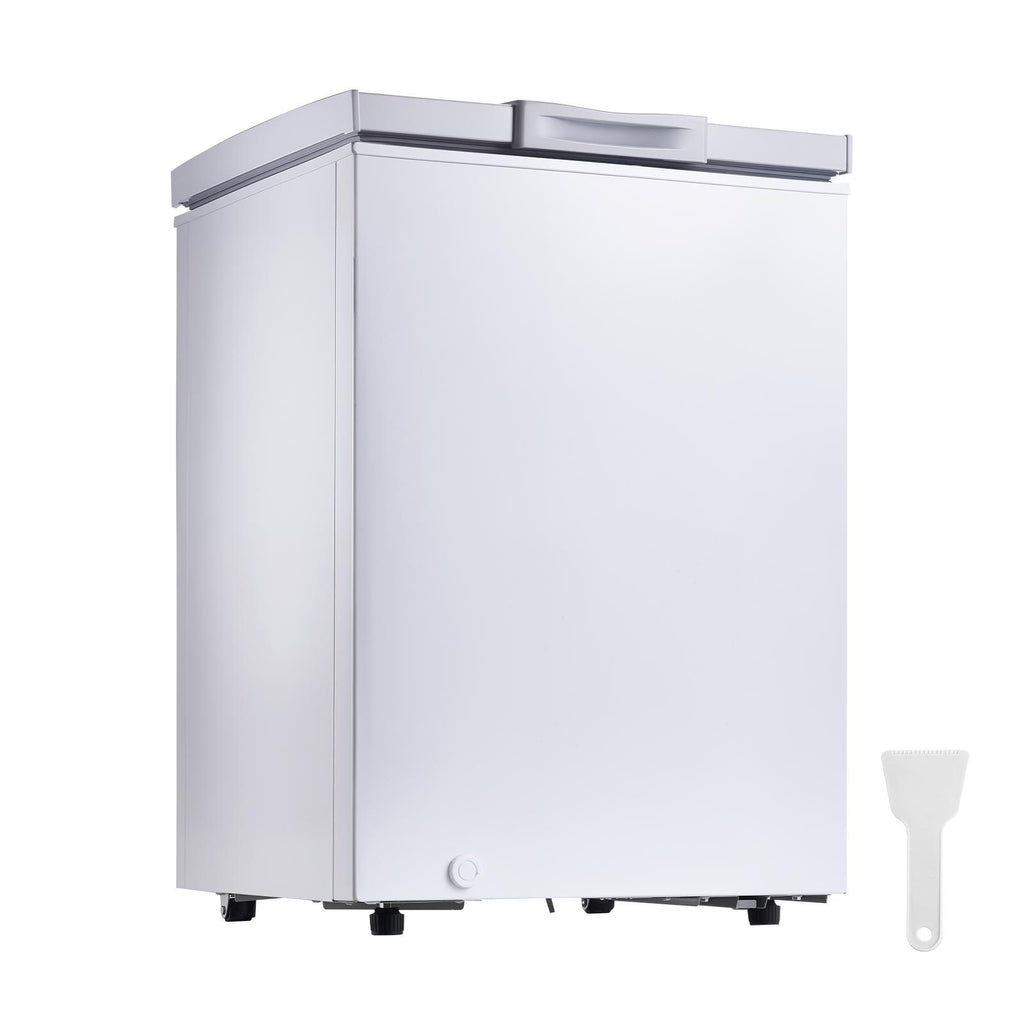 Chest Freezer, 3.3 Cu.ft Compact Deep Freezer, Free Standing Top Open Door Chest Freezers with 2 Removable Baskets & Adjustable Thermostat - Energy Saving, Low Noise & Garage Ready, White