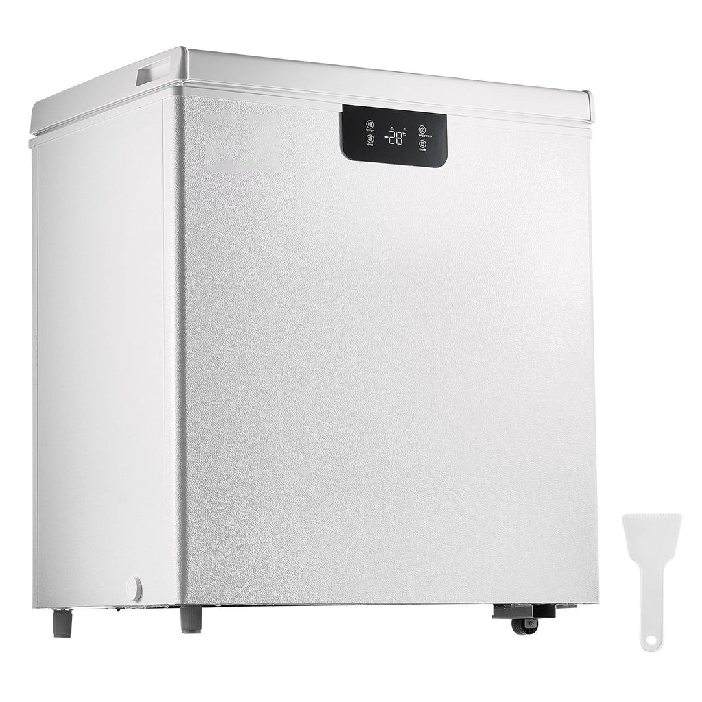 Chest Freezer, 3.88 Cu.ft / 110 L Compact Deep Freezer, Free Standing Top Open Door Compact Freezers with 2 Removable Baskets & Adjustable Thermostat, Energy Saving & Low Noise, White