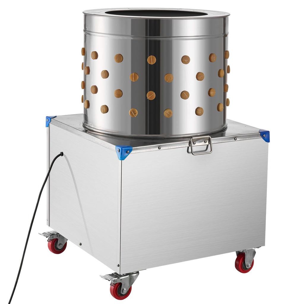 Chicken Plucker Machine, 19.7 in Drum, 2HP & 275RPM Electric Chicken Plucking Machine with 106 Soft Fingers & Transport Wheels, Stainless Steel Feather Remover for Processing 2-4 Chicks Once