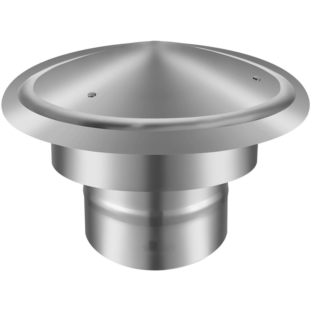 Chimney Cap, 6 inch, 304 Stainless Steel Round Roof Rain Cap, 11.81-inch Increased Caps, All Weather & Reinforced Screws & Easy Installation, for Perfect Insulation Vent Cover Outside, Silver