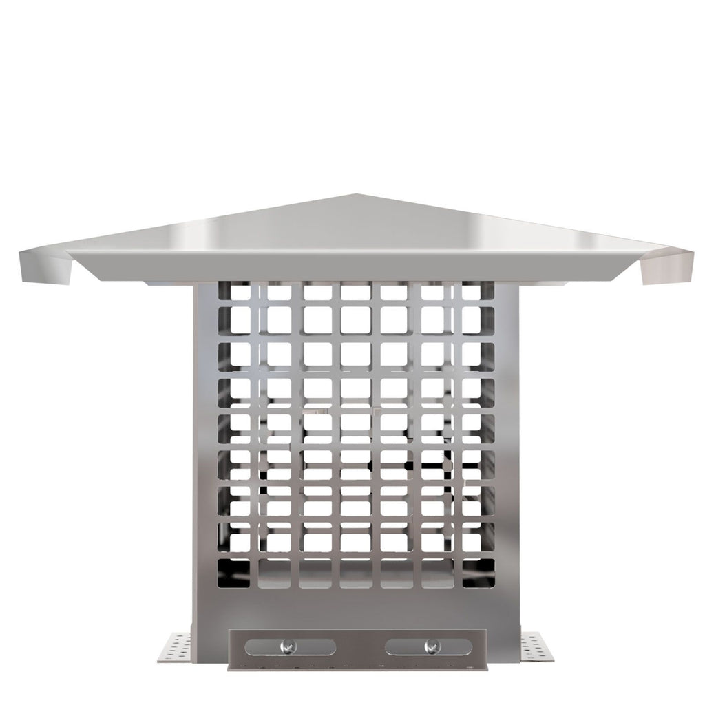 Chimney Cap, 8\" x 8\" Flue Caps, 304 Stainless Steel Fireplace Chimney Cover, Adjustable Metal Spark Arrestor with Bolts Screws, Mesh Chimney Flue Cover for Outside Existing Clay Flue Tile