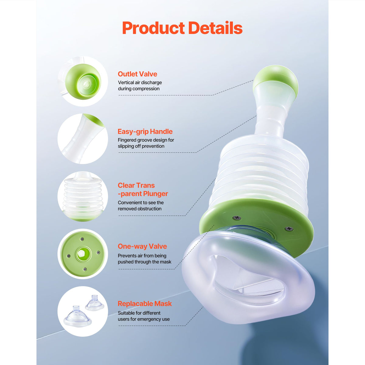 Choking Rescue Device, Portable Airway Clear Anti Choking Suction D ...