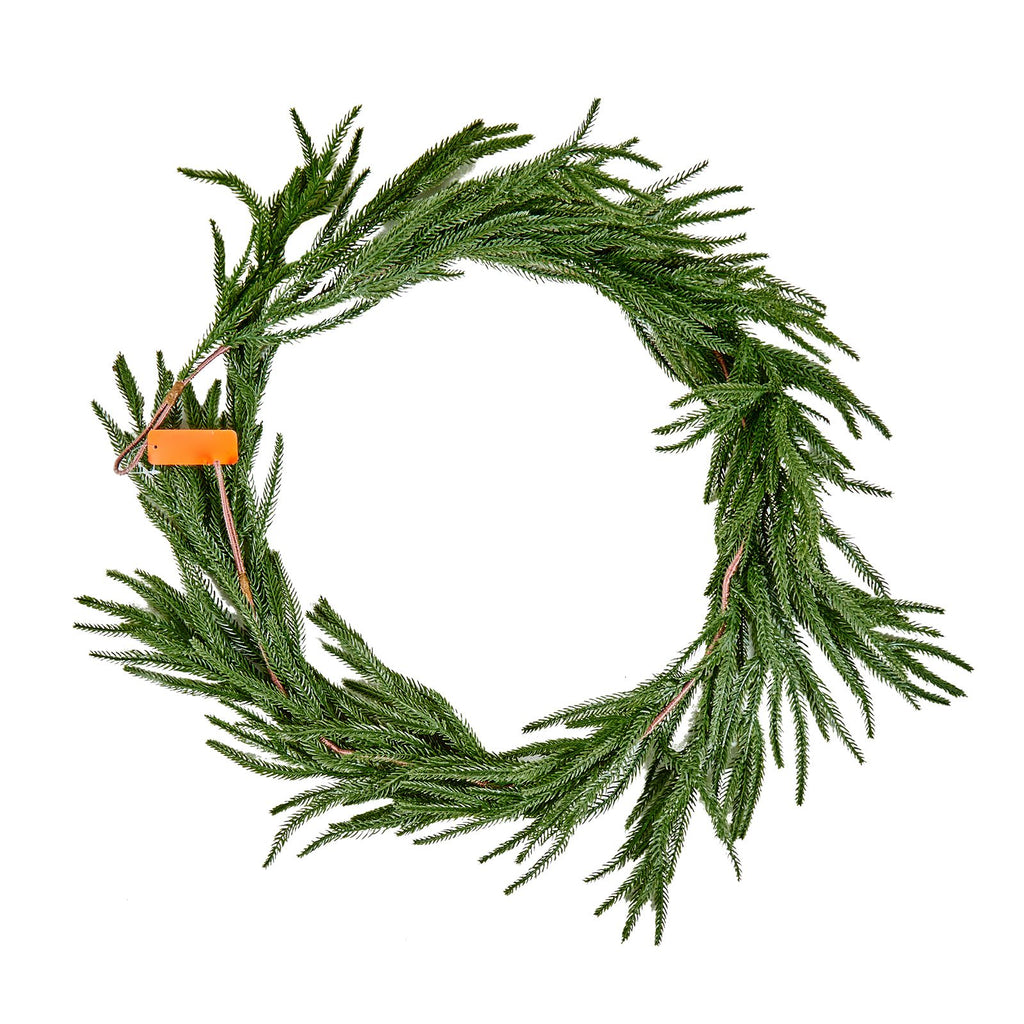 Christmas Garland, 5-FT Realistic Norfolk Pine Garland, Evergreen Real Touch Artificial Faux Greenery Garlands, for Holiday Indoor Outdoor Xmas Decoration on Table, Mantel, and Fireplace
