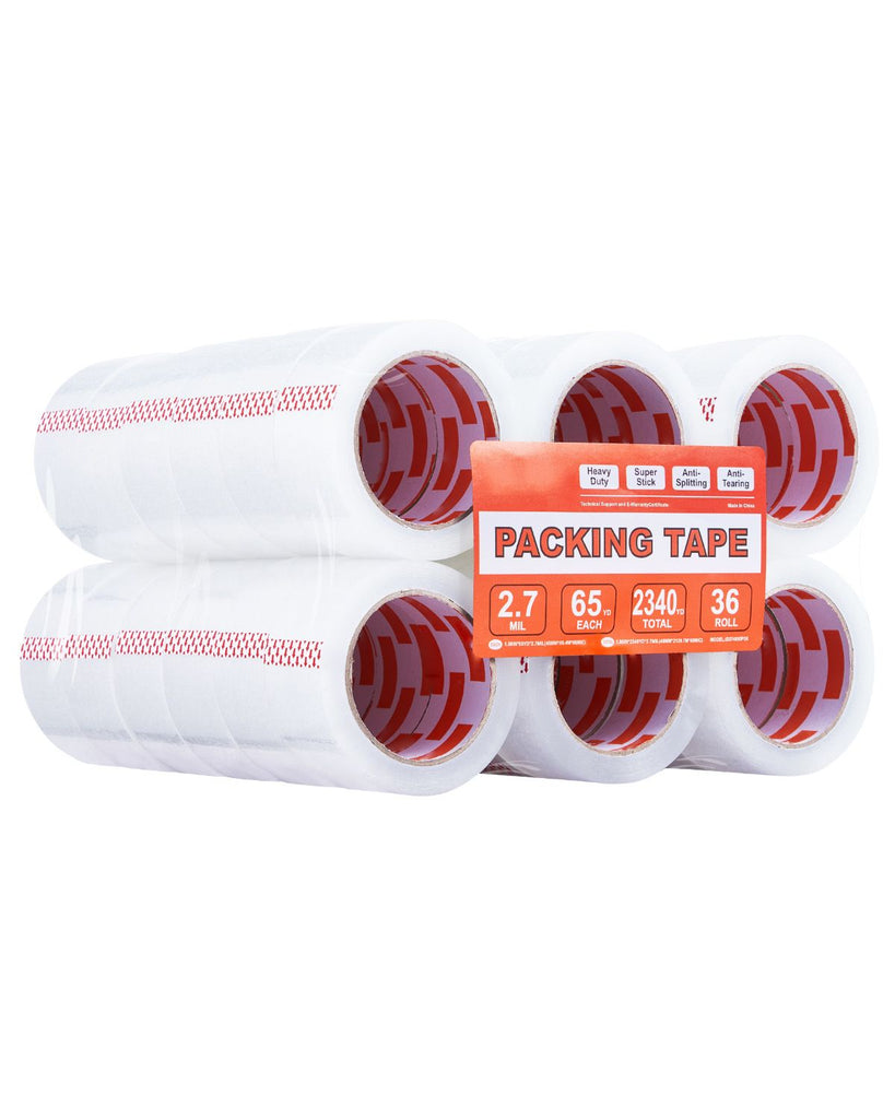 Clear Packing Tape, 3 inches Core, 36 Rolls 1.88 Inches x 65 Yards Packing Tape, 2.7 Mil Thick, Heavy Duty Packaging Tape Designed for Moving, Storage and Packing, Shipping and Mailing, Office