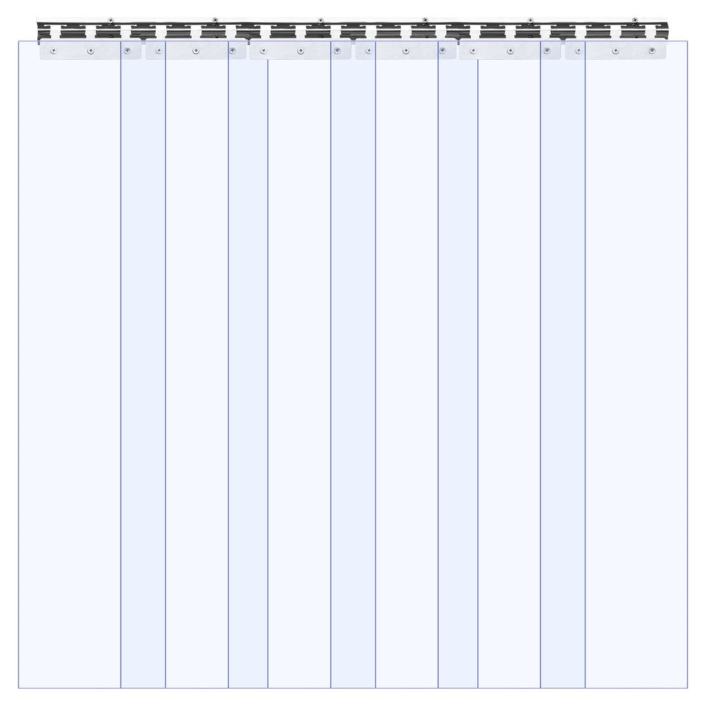 Clear PVC Strip Curtain, 84 in Height x 36 in Width x 0.08 in Thickness, 6 PCS Walk in Freezer Cooler Curtain Strips, Thermal Insulating Plastic Door Strips for Warehouse, Freezer, Garage Doors