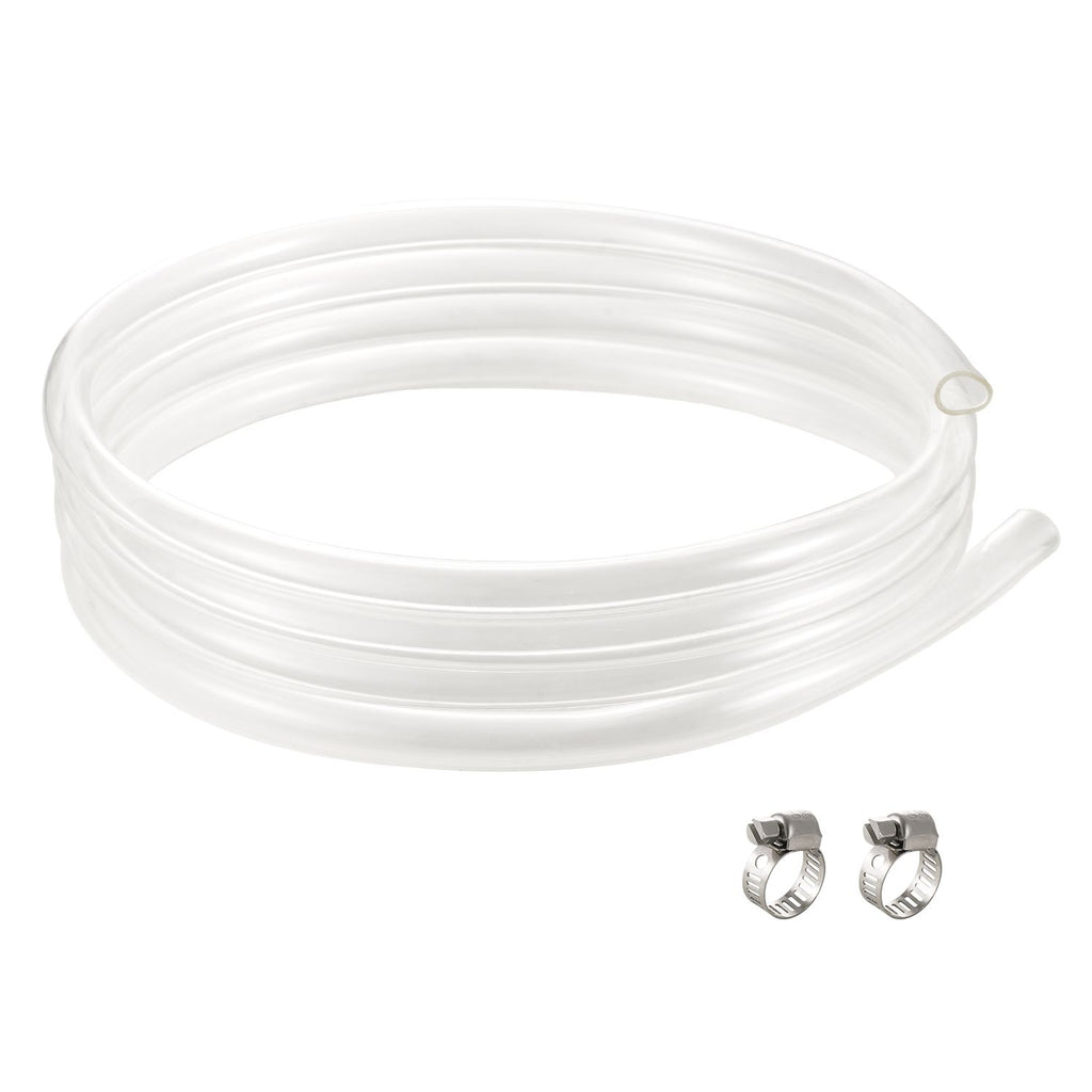 Clear Vinyl Tubing, 1/2" ID x 5/8" OD, 10FT Plastic PVC Tubing, Flexible and Cuttable Clear Hose, 1/16 in Wall Thickness, High-strength PVC Material for Aquarium Irrigation Swimming Pool Lab