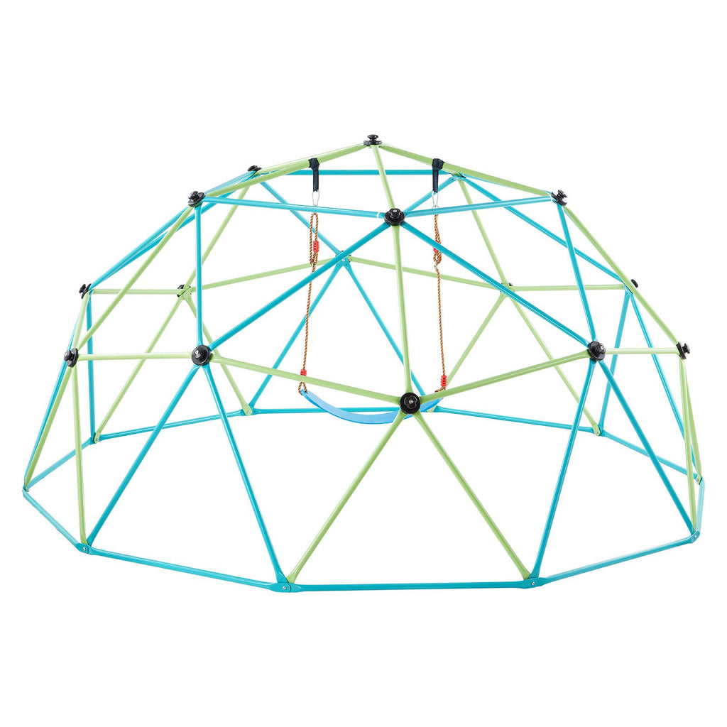Climbing Dome, 10FT Geometric Dome Climber with Swing & Hammock, 1000LBS Loading Kid's Jungle Gym Playground, Easy-Assembly Outdoor Backyard Climbing Equipment for Boys Girls 3 to 10 Years Old