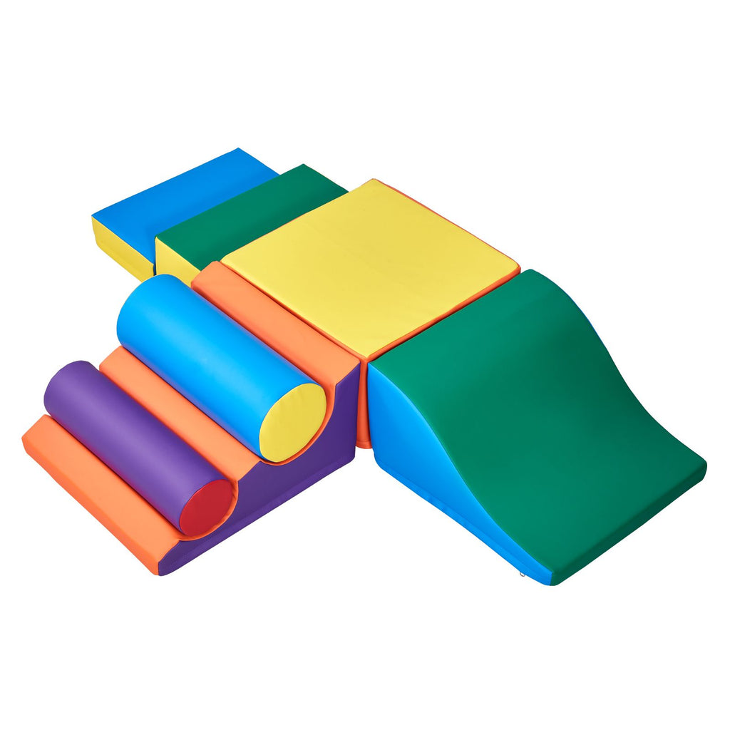 Climbing Toys, 7-Piece Set, Foam Climbing Toys for Toddlers 6 Months to 3 Years Old, PU Leather Climbing Blocks, Indoor Climb and Crawl Activity Playset for Crawling & Sliding, Easy to Clean