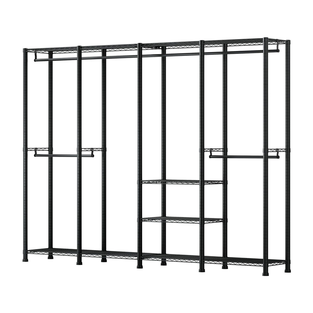 Clothing Garment Rack, Heavy Duty Closet Wardrobe, Adjustable Tiers Clothes Racks with Steel Frame, 1100 lbs Load Capacity Clothes Rack with 4 Hanging Rods for Bedroom, Clothing Store, Hallway