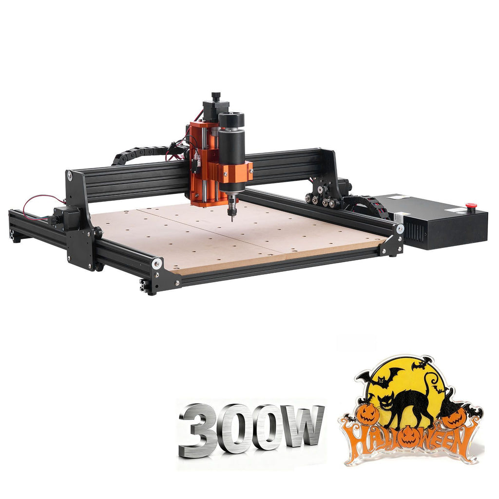 CNC Router Machine, 300W Spindle, 3-Axis Wood Engraving Milling Machine, with 15.75 x 15.75 x 2.36 in Working Area, Offline Controller, Aluminum Alloy Structure, for Wood Acrylic Carving Cutting