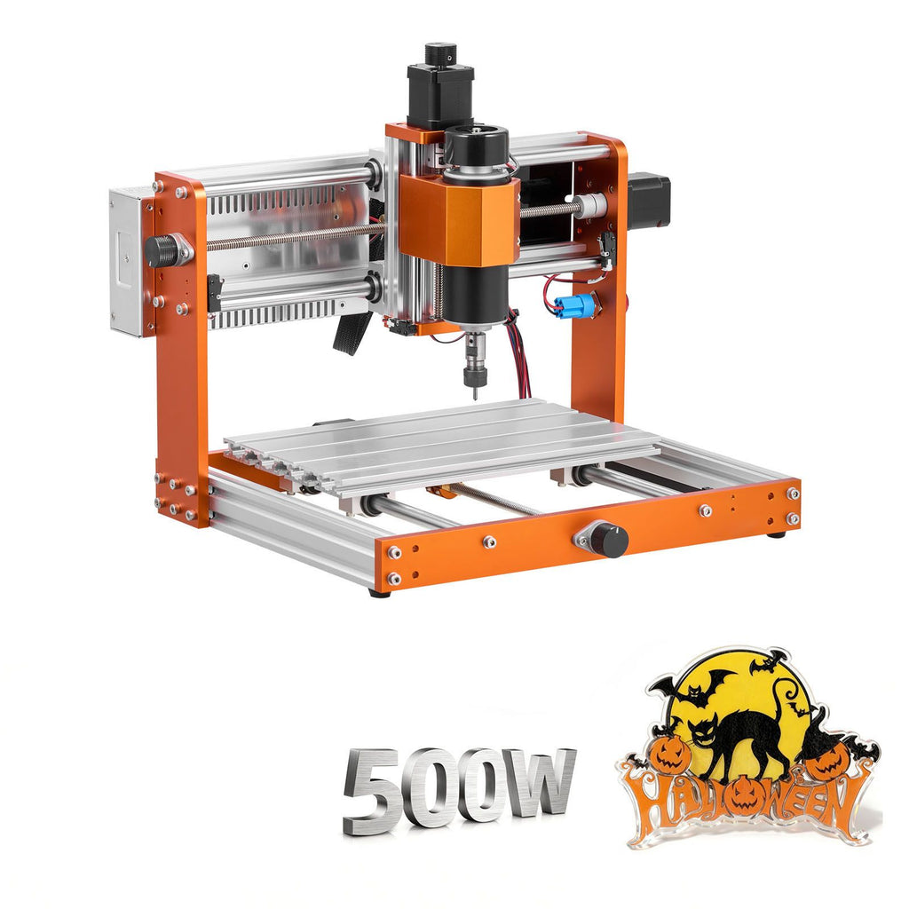 CNC Router Machine, 500W Spindle, 3-Axis Wood Engraving Milling Machine, with 300 x 180 x 80 mm Working Area, Offline Controller, Limit Switch, E-Stop, for Wood Acrylic Plastic Carving Cutting