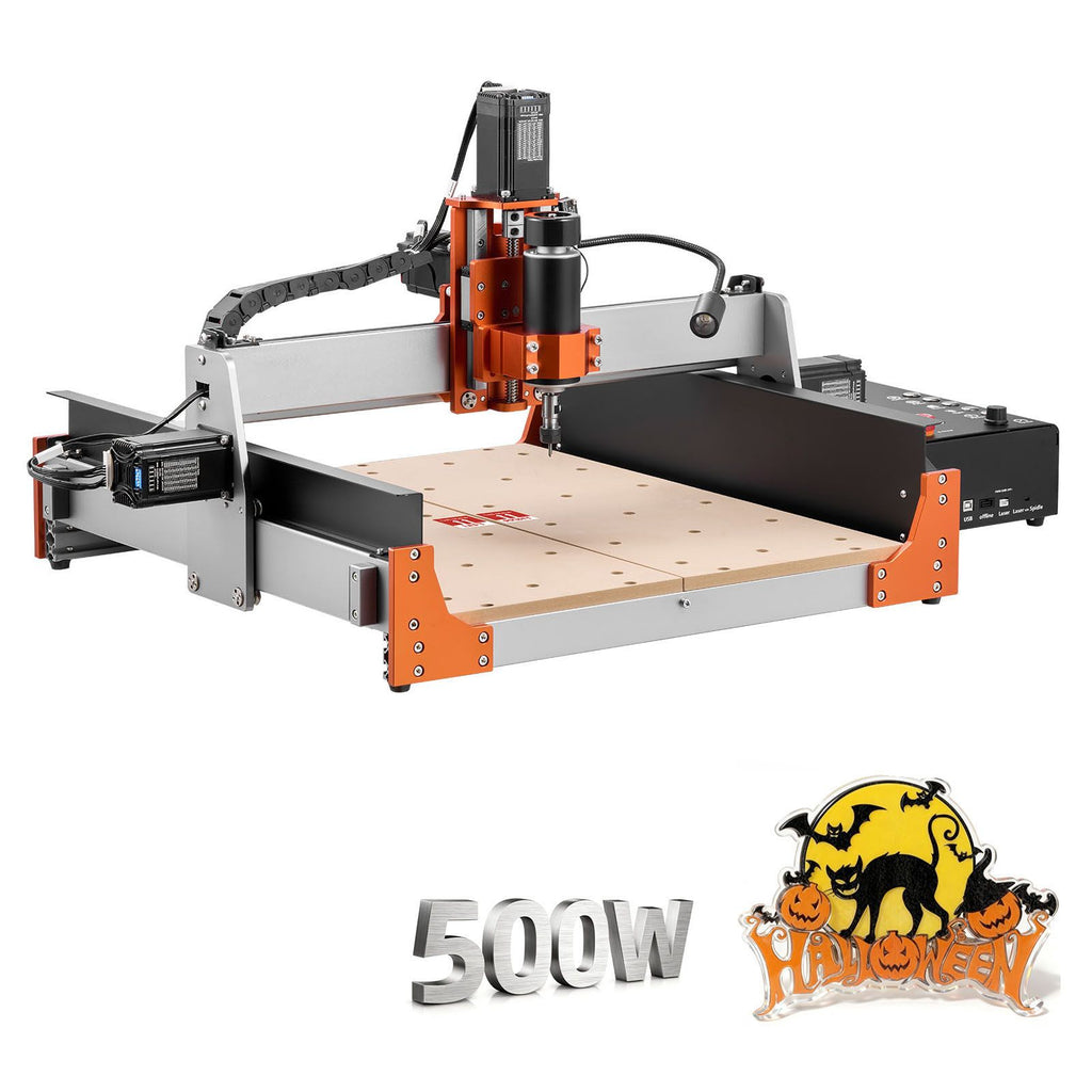 CNC Router Machine, 500W Spindle, 3-Axis Wood Engraving Milling Machine, with Dual Linear Rails & Ball Screw, 15.75 x 15.75 x 3.74 in Working Area, Trim Router, for Wood Acrylic Carving Cutting