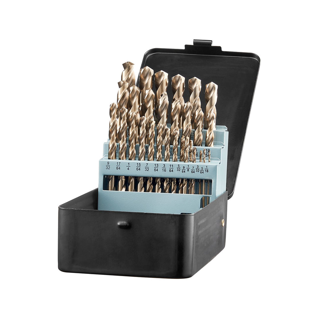 Cobalt Drill Bit Set, 29 Pcs, M35 High Speed Steel Cobalt Drill Bits with Storage Case, for Drilling Metal, Stainless Steel, Aluminum Alloy, Wood, Plastic, for Professional Work and Home DIY